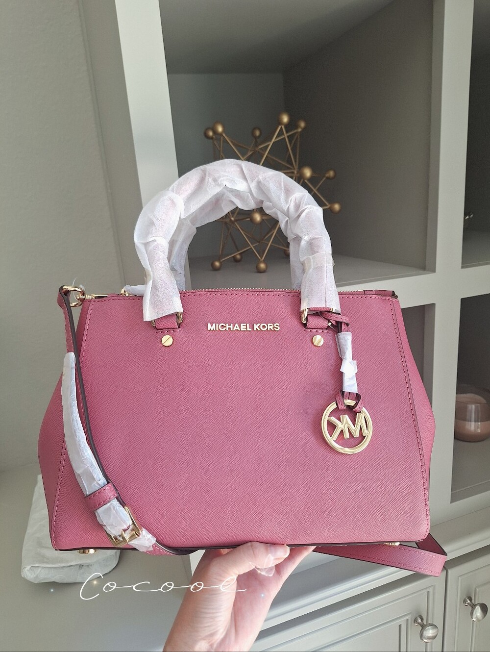 NWT Michael Kors Sutton Tulip Saffiano Leather Satchel Purse